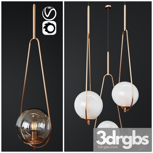 Pendant Lamp Loop Brass 1 3dsmax Download - thumbnail 1