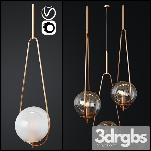 Pendant lamp loop brass   2 3dsmax Download - thumbnail 1