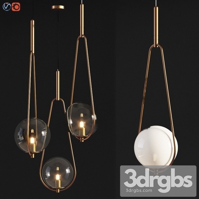 Pendant Lamp Loop Brass 3dsmax Download - thumbnail 1