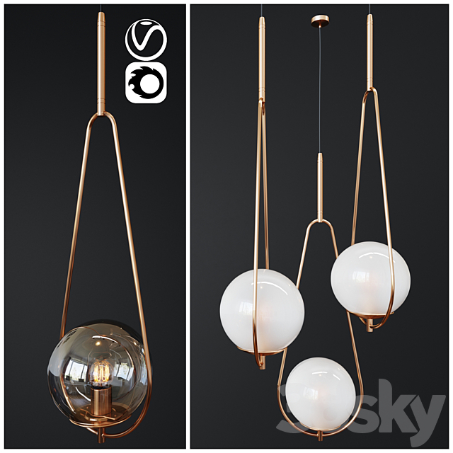 Pendant Lamp Loop Brass _ 1 3DSMax File - thumbnail 1