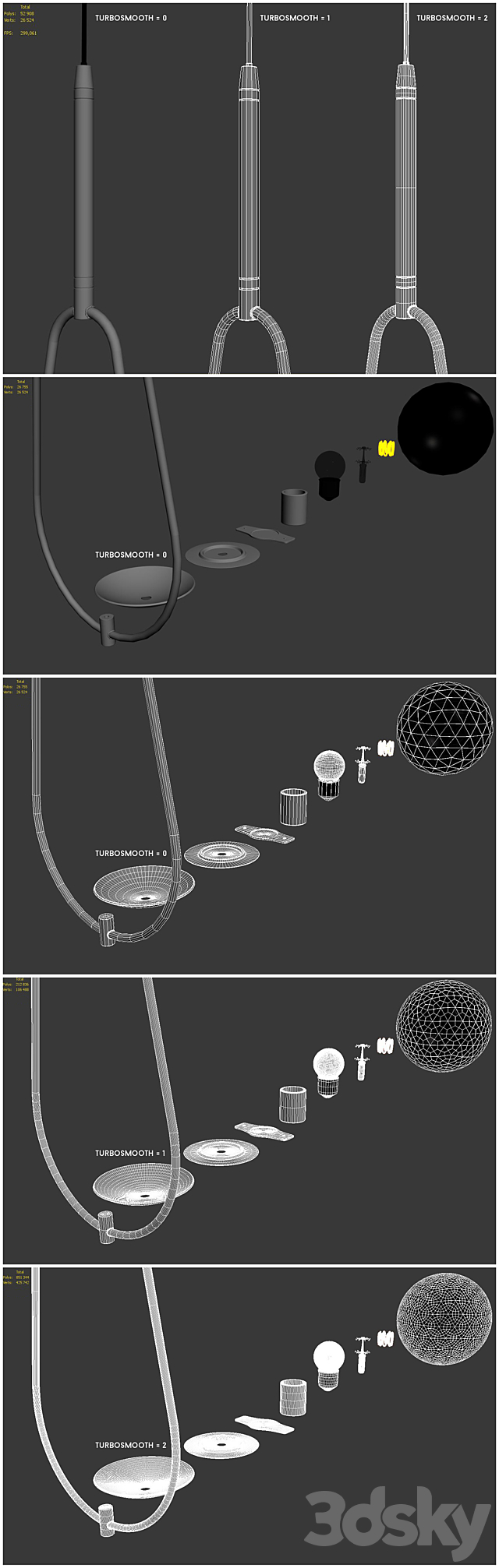 Pendant Lamp Loop Brass _ 1 3DSMax File - thumbnail 3