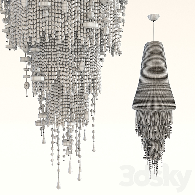 Pendant Lamp Medusa Gray 3DS Max Model - thumbnail 2