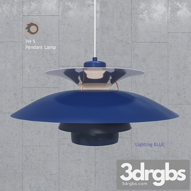 Pendant lamp poul henningsen ph5 blue pendant lamp 3dsmax Download - thumbnail 1