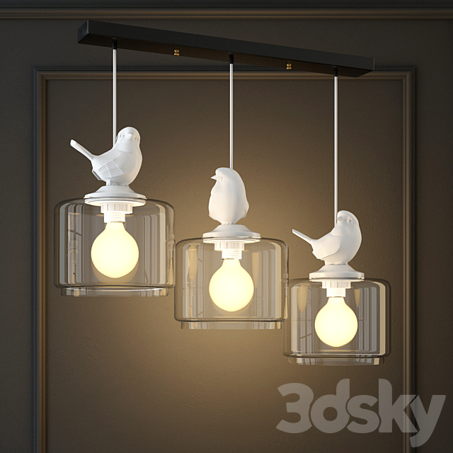 Pendant lamp provence bird pendant angle 3 3DSMax File - thumbnail 1