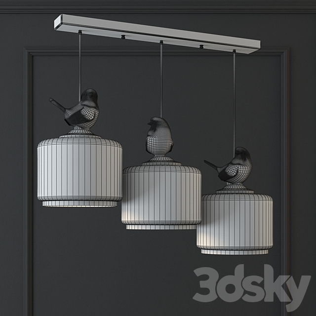 Pendant lamp provence bird pendant angle 3 3DSMax File - thumbnail 2