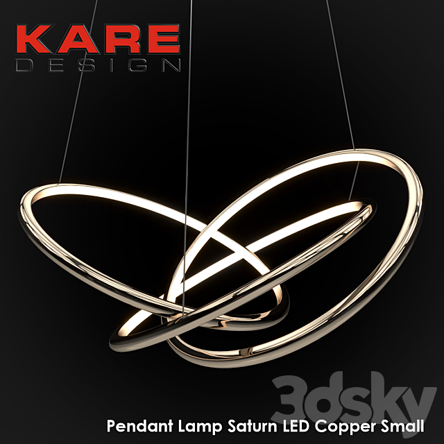 Pendant Lamp Saturn LED Copper Small 3DS Max Model - thumbnail 1