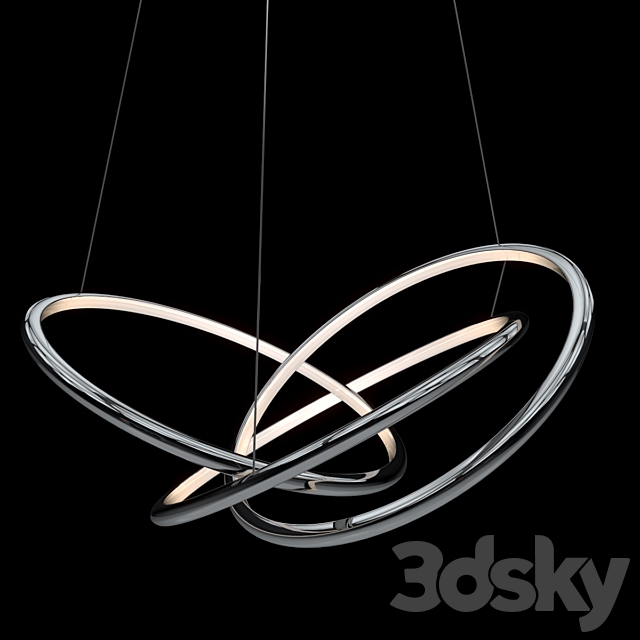 Pendant Lamp Saturn LED Copper Small 3DS Max Model - thumbnail 2