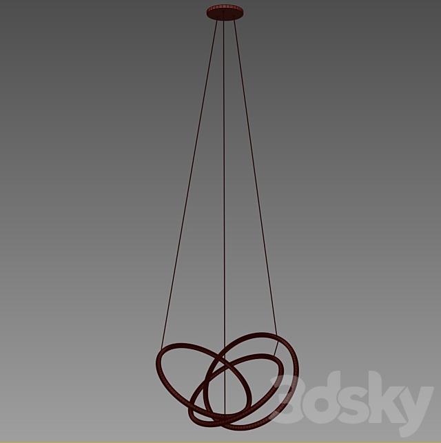 Pendant Lamp Saturn LED Copper Small 3DS Max Model - thumbnail 3