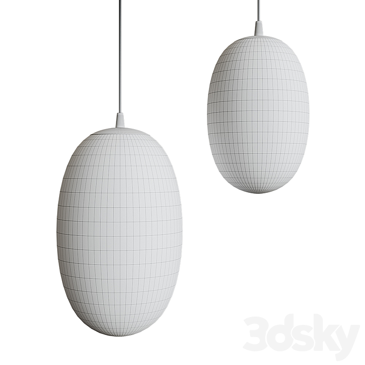 Pendant lamp with ball shade LOU Chandelier 3DS Max Model - thumbnail 2