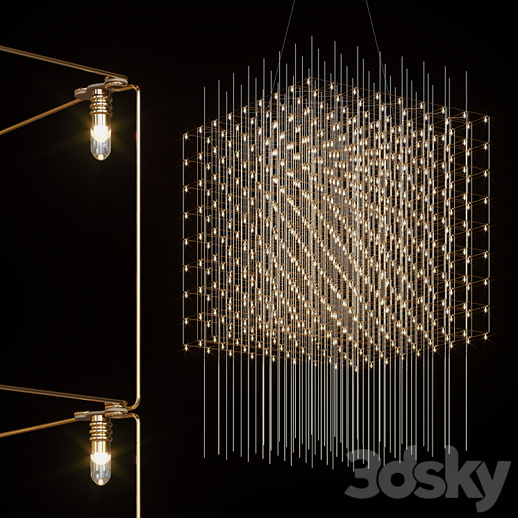 Pendant LED chandelier ODDRUN by Lampatron 3DS Max Model - thumbnail 1