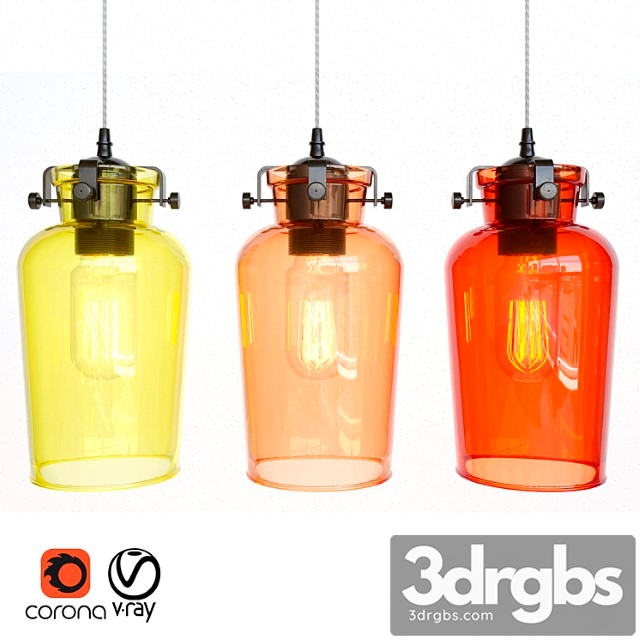 Pendant light 11-jar lamp 3dsmax Download - thumbnail 1