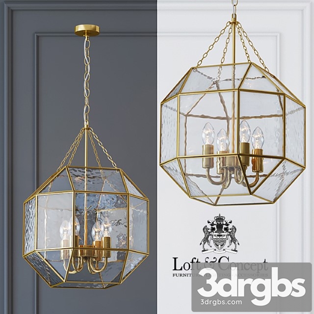 Pendant light glass & metal cage pendant gold 4 - thumbnail 1