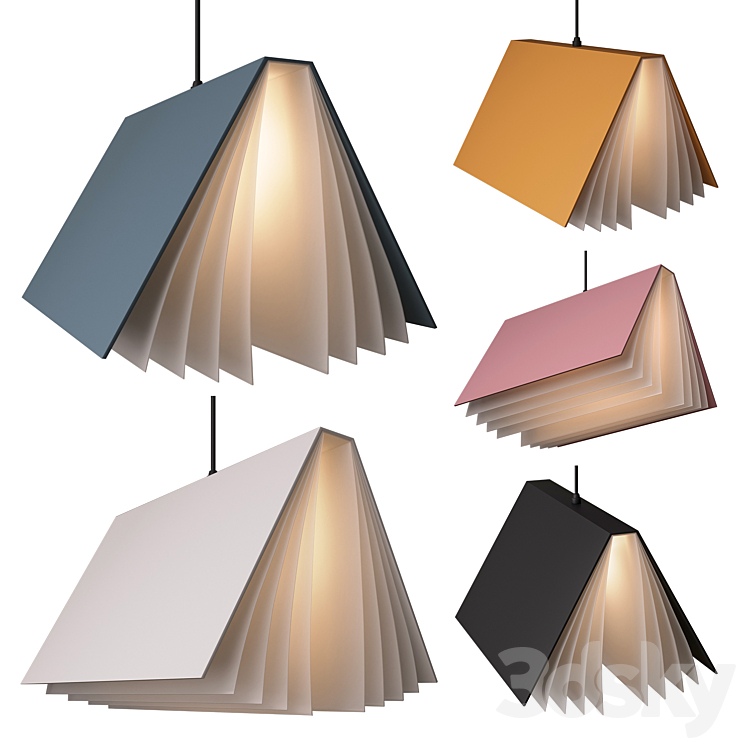 Pendant Lights Metal Books 3DS Max Model - thumbnail 1