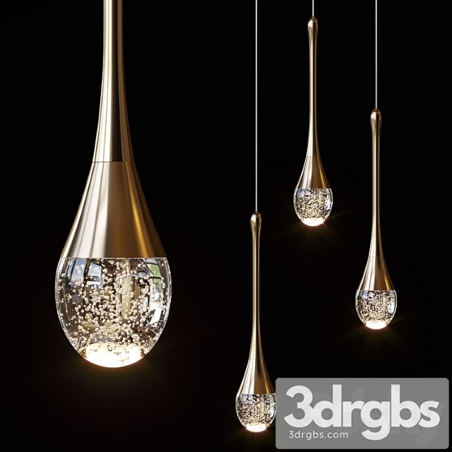 Pendant lights mettasha chandelier 1 and 3 lamps 3dsmax Download - thumbnail 1