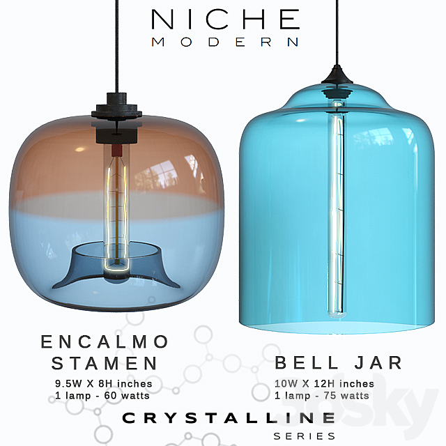 Pendant lights Niche Crystalline – 2 3DS Max Model - thumbnail 3