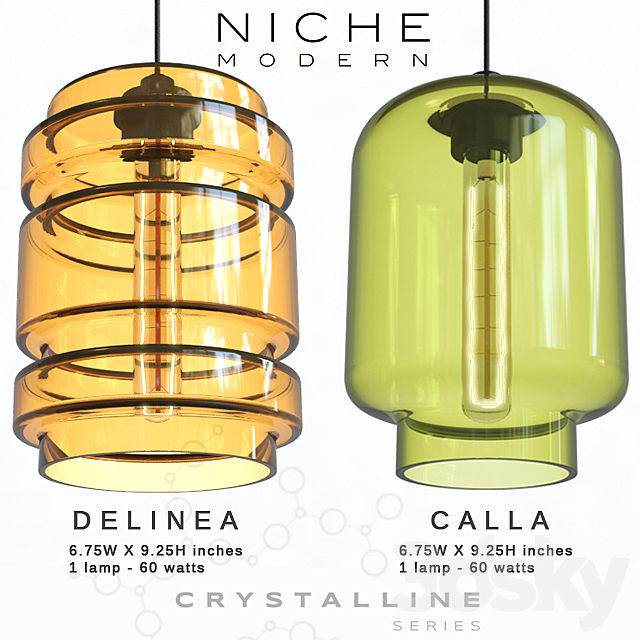 Pendant lights Niche Crystalline 3DS Max Model - thumbnail 2