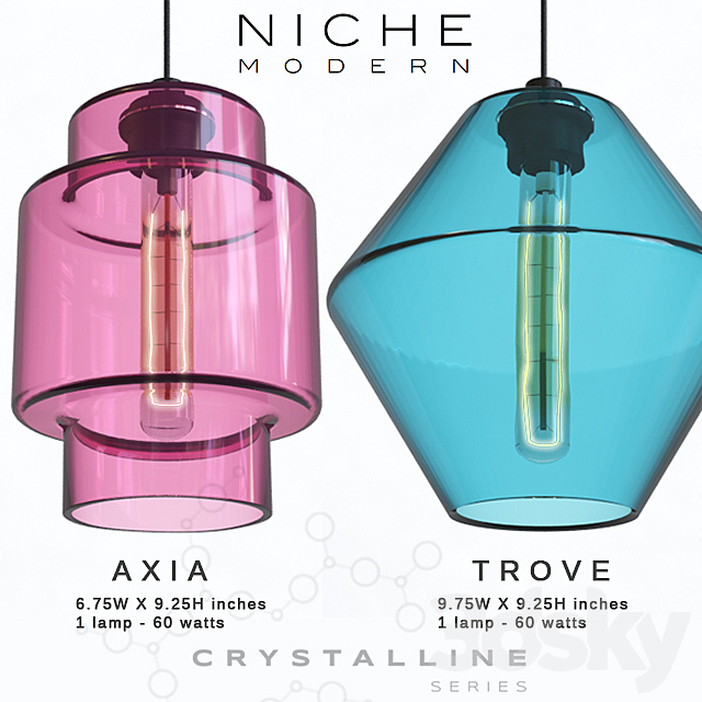 Pendant lights Niche Crystalline 3DS Max Model - thumbnail 3