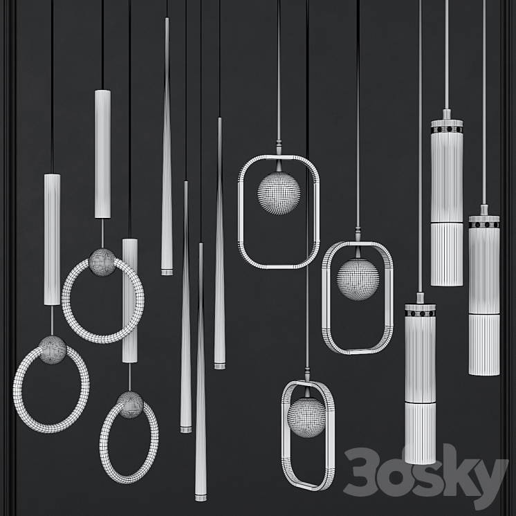 Pendant lights set 026 3DS Max - thumbnail 2