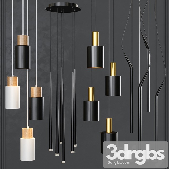 Pendant Lights Set 029 3dsmax Download - thumbnail 1