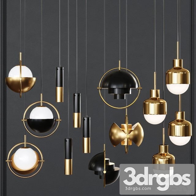 Pendant Lights Set 030 3dsmax Download - thumbnail 1