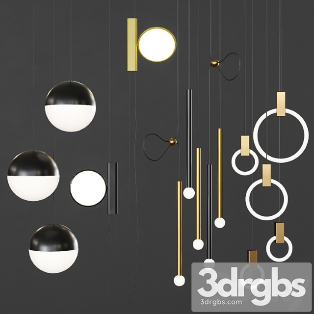 Pendant Lights Set 041 1 3dsmax Download - thumbnail 1