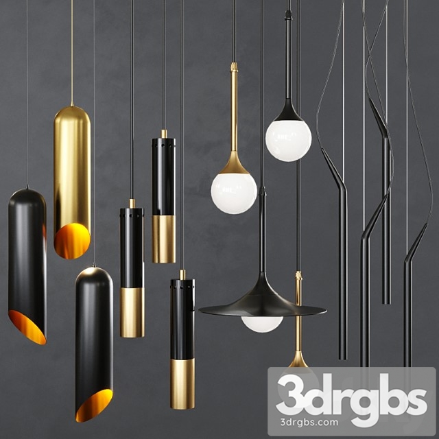 Pendant lights set 046 3dsmax Download - thumbnail 1