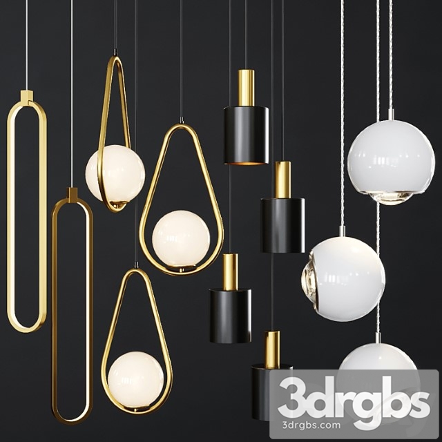 Pendant lights set 054 3dsmax Download - thumbnail 1