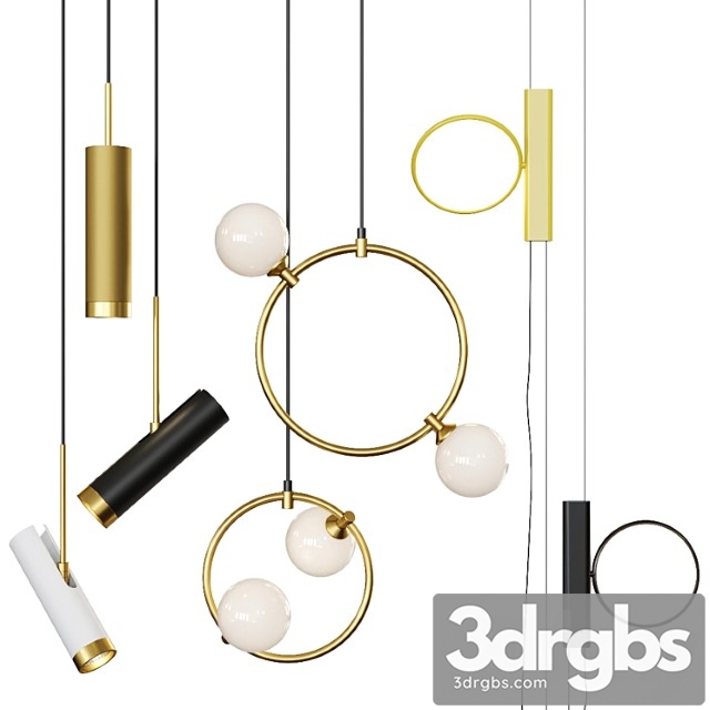 Pendant Lights Set 064 3 3dsmax Download - thumbnail 1