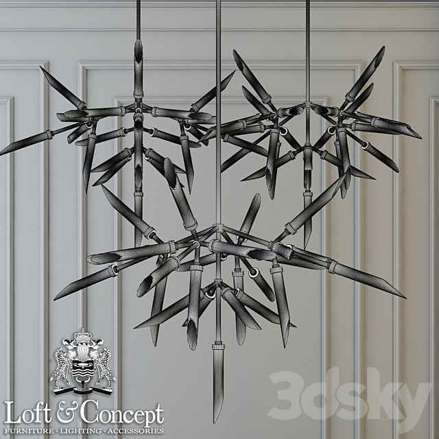 Pendant lights spur  chandelier 3DS Max Model - thumbnail 2