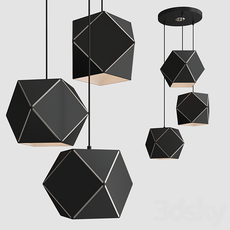 Pendant NGon light 3DS Max Model - thumbnail 1