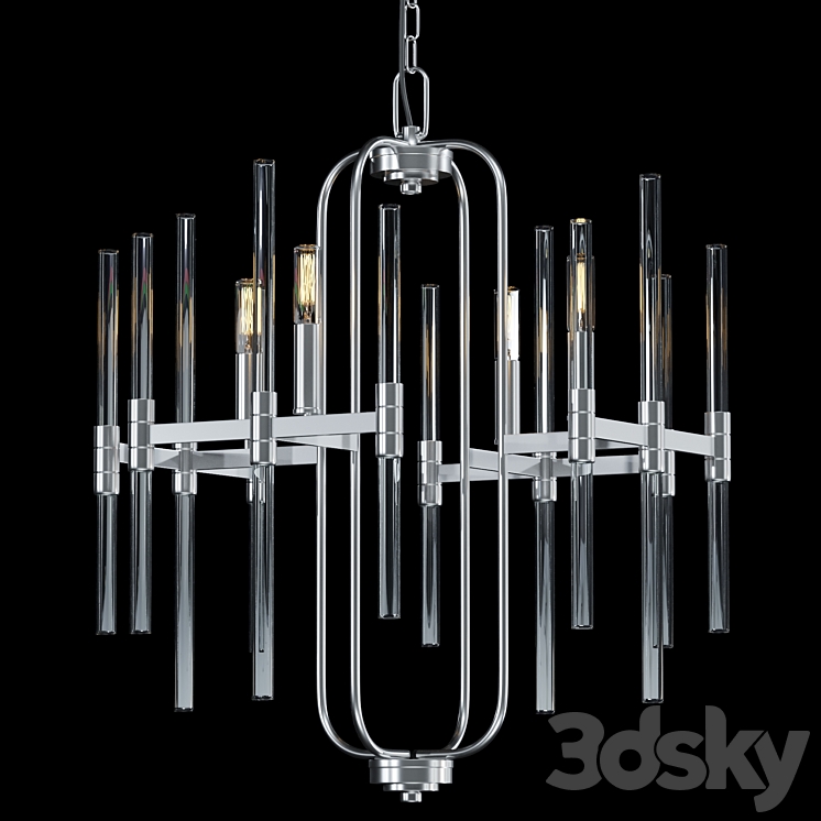 Pillar Chandelier lamp 3DS Max Model - thumbnail 1