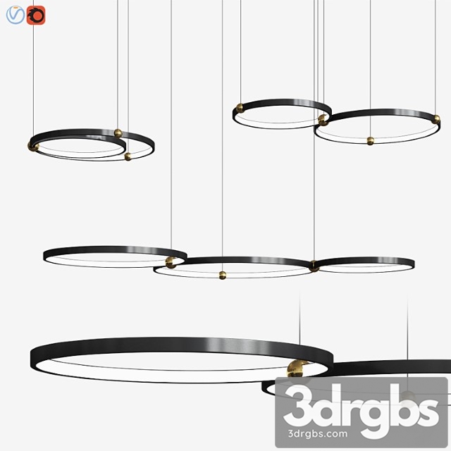 Planetary rings chandelier lampatron 3dsmax Download - thumbnail 1