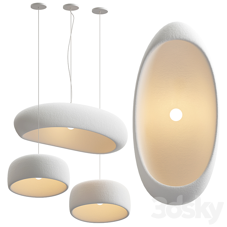 Potcover Clouds Pendant Light 3DS Max Model - thumbnail 2