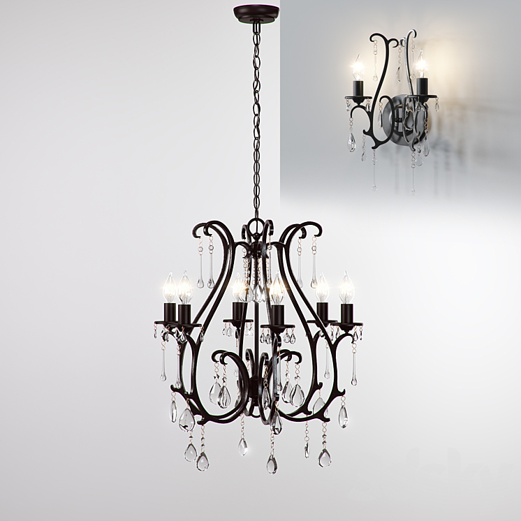 Pottery Barn Celeste Chandelier 3DS Max - thumbnail 1