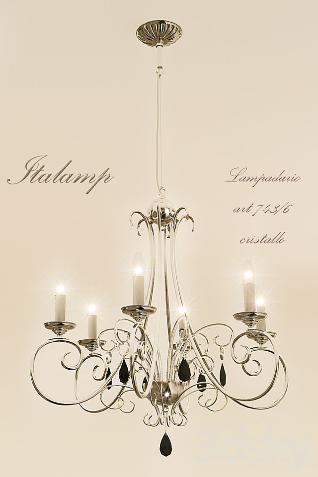 profi ITALAMP Lampadario art. 743_6 cristallo 3DSMax File - thumbnail 1