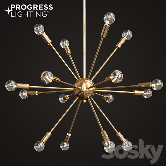 Progress Lighting Ion Collection 16-light Brushed Bronze Chandelier 3DSMax File - thumbnail 1