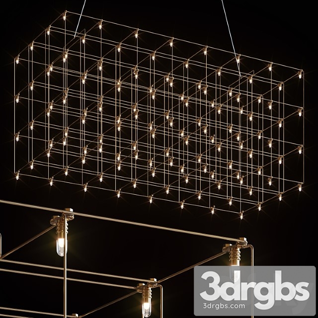 Quasar Universe Square Triple Suspension Lamp 87 5 Cm 3dsmax Download - thumbnail 1