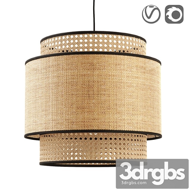 Raffia and rattan lampshade, dolkie - thumbnail 1