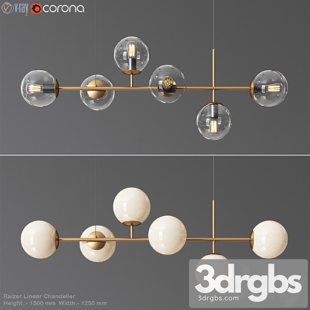 Raizer Linear Chandelier 3dsmax Download - thumbnail 1