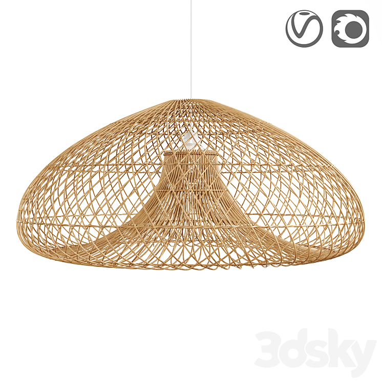 Rattan lamp Titou 3DS Max Model - thumbnail 1