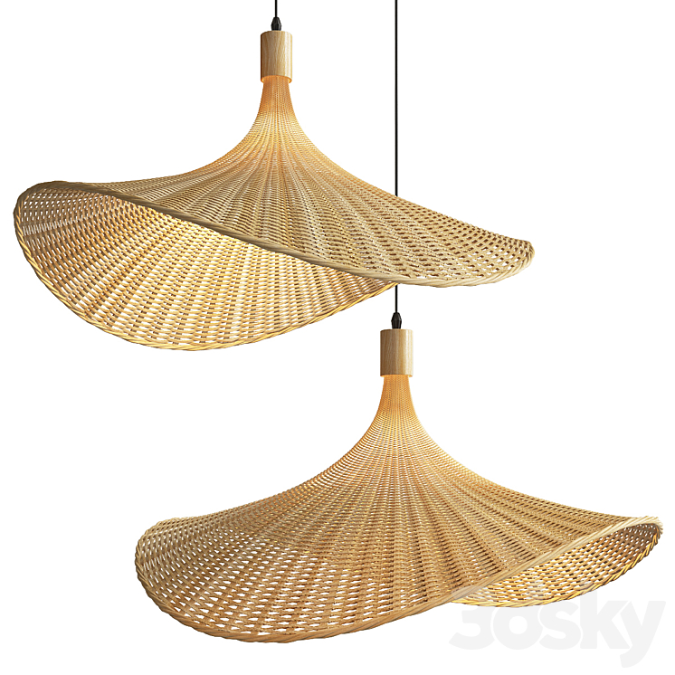 Rattan Lamps 3DS Max Model - thumbnail 1