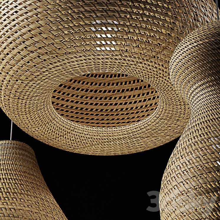 Rattan Pendant Light 02 3DS Max Model - thumbnail 2