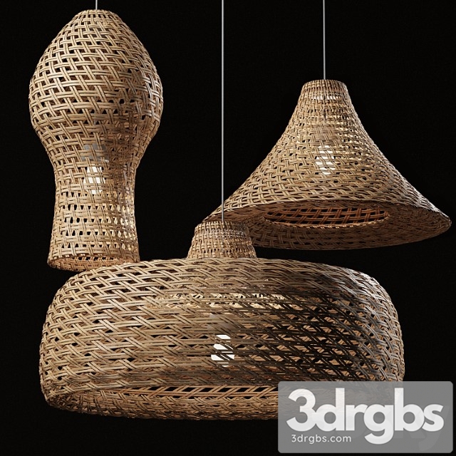 Rattan Pendant Light 07 3dsmax Download - thumbnail 1