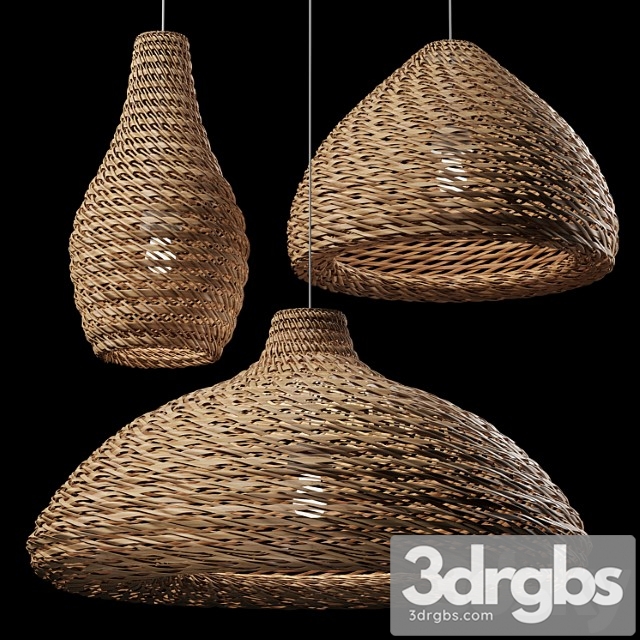 Rattan Pendant Light 08 3dsmax Download - thumbnail 1