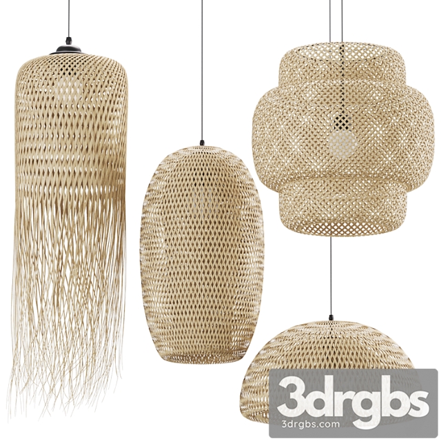 Rattan pendant light collection 203 - thumbnail 1