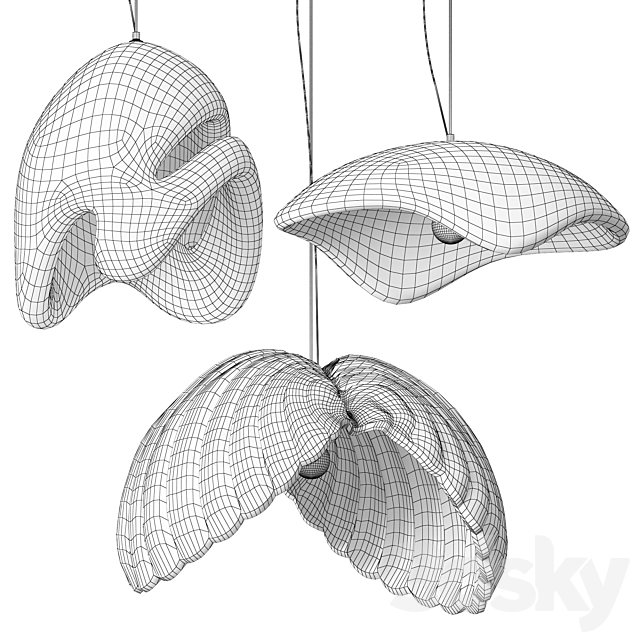 Resin Pendant Lamp 3DS Max Model - thumbnail 5