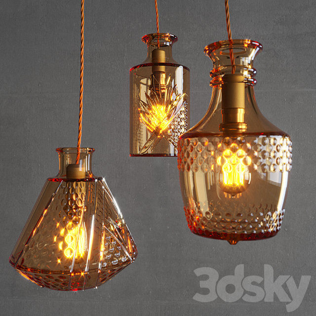 Restaurant Bar creative fashion bottle chandelier 3DSMax File - thumbnail 1