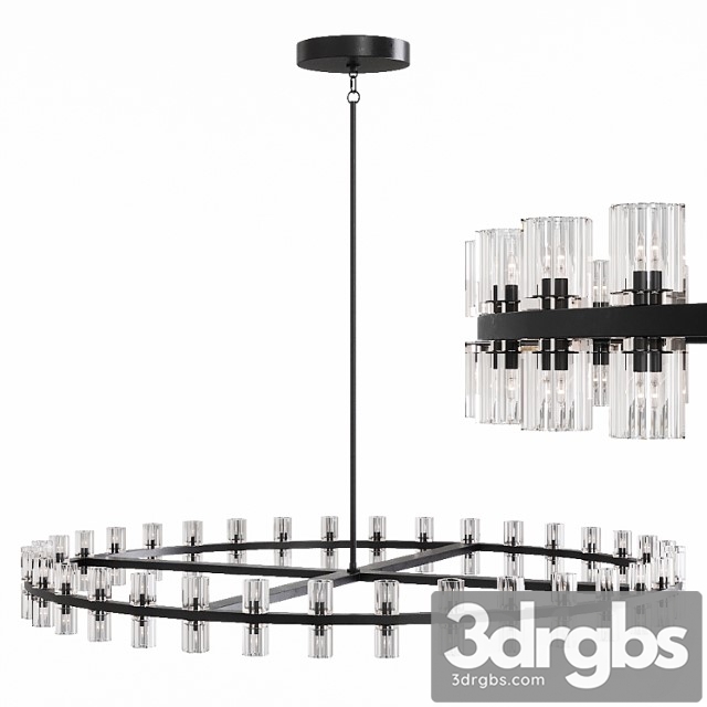 Restoration Hardware Arcachon Rround Chandelier 60 Black 3dsmax Download - thumbnail 1