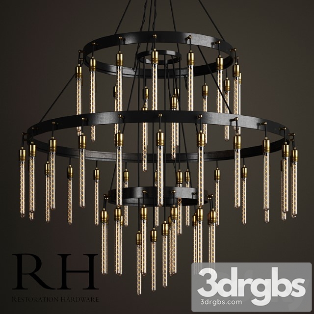 Restoration Hardware Axis 3 Tier Chandelier 60 3dsmax Download - thumbnail 1