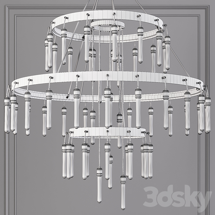 Restoration Hardware AXIS 3-TIER CHANDELIER 60 Brass 3DS Max - thumbnail 2